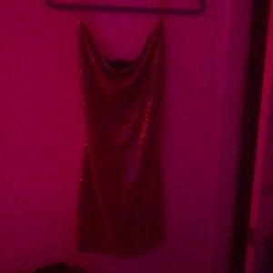 Red,tight short dress,sparkly with straps
